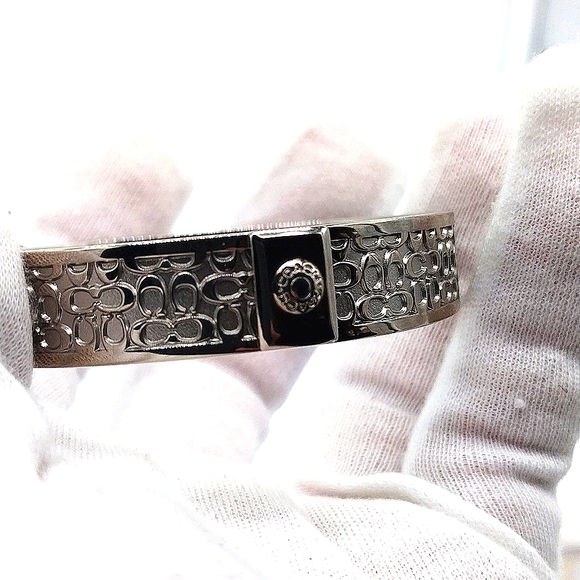 COACH Bangle Bracelet-Vintage Silver C Signature-Authentic - Picture 4 of 8